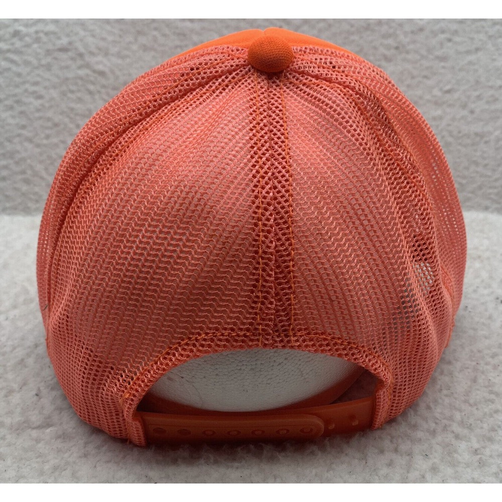 VTG Youngan Blank Snapback Trucker Hat Orange High-Vis Hunting Foam Trucker Rope - Picture 4 of 9